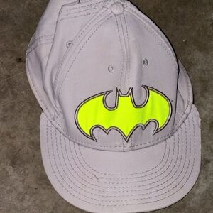 Batman gray Cap with Neon Yellow Bat Logo